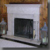Jura Grey Limestone Fireplace Mantel, Surround, & Hearth